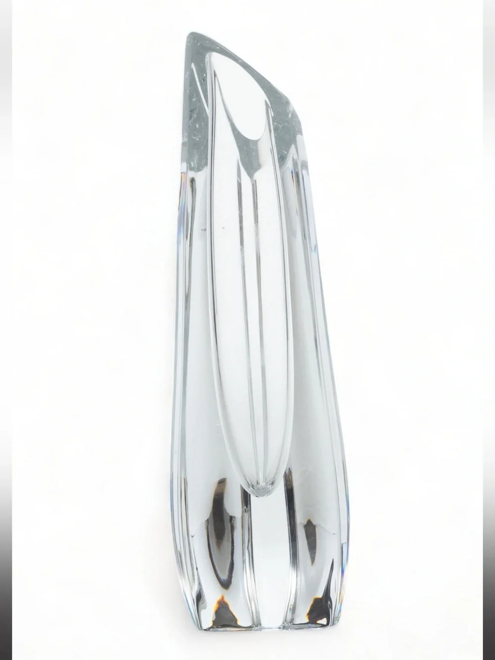 Mikasa Clear Crystal Vase with Vertical Cut Design